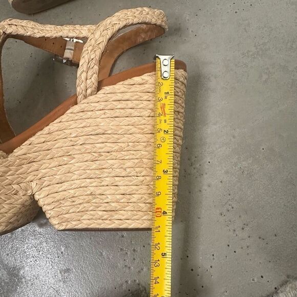 CLERGERIE Artisinal Braided Raffia Platform Wedge Sandals - Picture 10 of 11